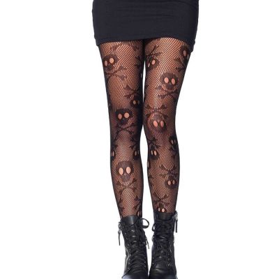 Brand New Pirate Booty Crossbones Fishnet Pantyhose Leg Avenue 9986